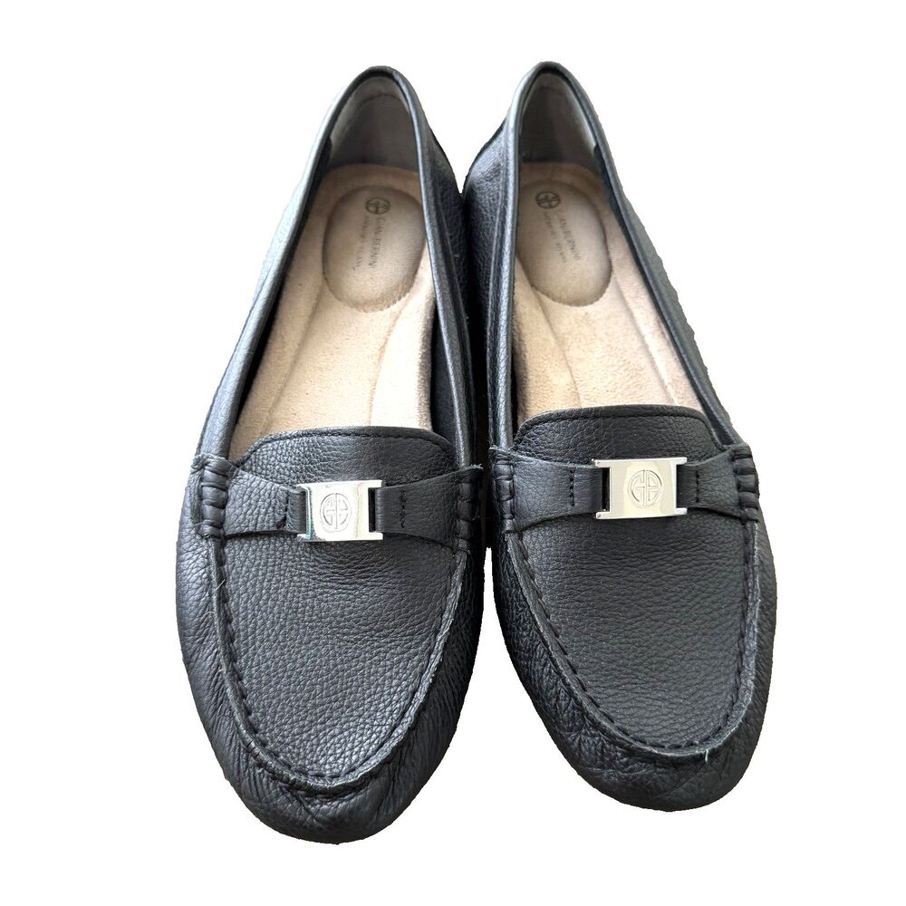 Giani Bernini Women’s Size 7.5 Loafers Daylin Memory Foam Black & Silver Comfort
